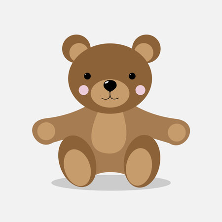 Vector teddy bear icon, flat designのイラスト素材