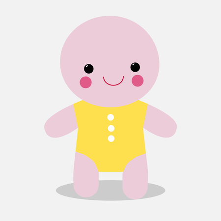 Vector toy doll flat iconのイラスト素材