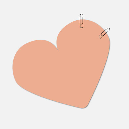 Paper clip with heart shape. Vector illustration. Eps 10 file.のイラスト素材