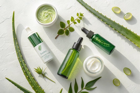 Smiling business people sitting in office lobby and using digital tablet during meetingの素材