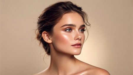 Portrait of a beautiful young woman with professional make-up.の素材