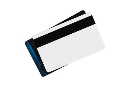 Bank credit card isolated on white background. Blank. Mockup for design.