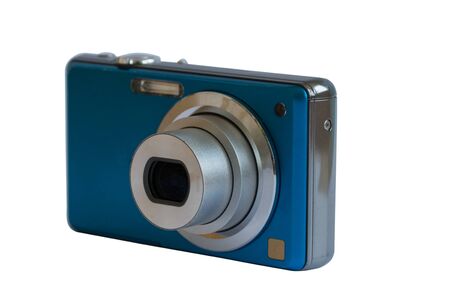 Compact camera isolated on white color background.の写真素材