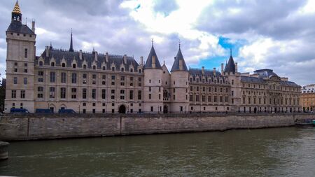 Beautiful ancient castle along the river. Paris famous prison.の写真素材