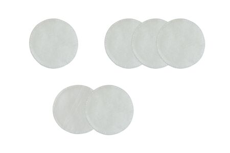 Cotton pads isolated on white background. Cosmetic hygiene sponge. Body care.の写真素材