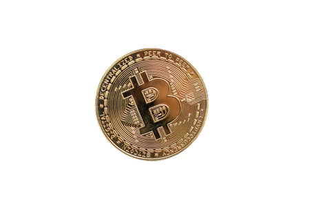 Bitcoin cryptocurrency isolated on white background. Bitcoin currency for financial business, online market and investment.の写真素材