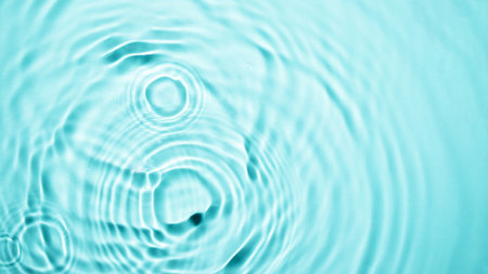 Blue water wave background top view. Abstract water drops texture for design.の写真素材