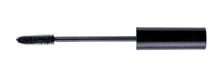 Black mascara brush isolated on white background. Beauty mascara applicator brush cut out on white.の写真素材