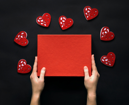 St. Valentine day background. Flat layの写真素材
