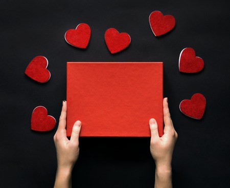 St. Valentine day background. Flat layの写真素材