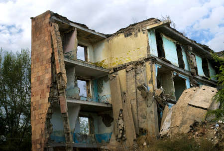 Building destroyed by earthquake on December 7, 1988 in Gyumri (Leninakan) in Armenia