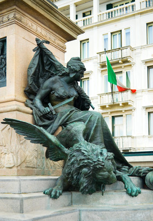 The pedestal of the monument to Victor Emmanuel II in Veniceのeditorial素材