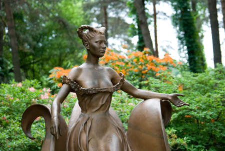 Central Botanical Garden of the National Academy of Sciences of Belarus, park sculpture, alley of rhododendronsのeditorial素材