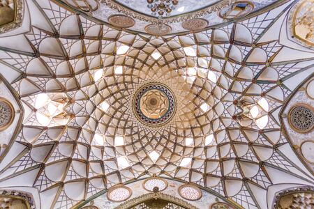 Kashan, Iran, Novemver 10.2016: Interior of the main dome of the Boroujerdi historic house, now museum, built by a persian architect Ustad Ali Maryamのeditorial素材