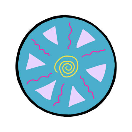 Abstract colorful vector circle. A decorative element of a round shape with an ornament. Ethnic pattern. Multicolored symbol for designのイラスト素材