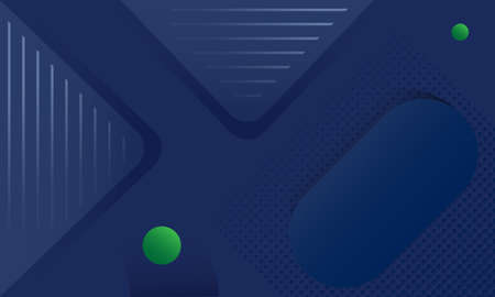 abstract geometric background in dark blue color with 3d green balloons sale template, posters, invitations, packagingのイラスト素材