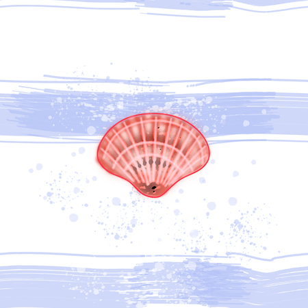 Sea shell pattern pattern. Luxury shell for mollusks. Ocean pink color pop sketch. Travel trendy summer texture. Happy holidays print.の写真素材