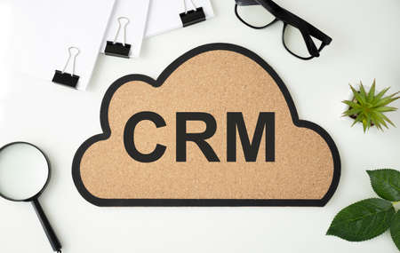 Notebook with Toolls and Notes about CRM, conceptの写真素材