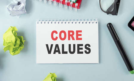 Core value text concept write on notebookの写真素材