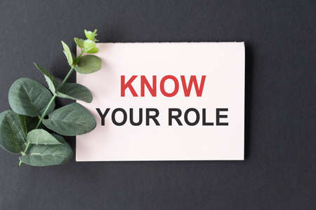 Know Your Role. A business message text written on a stylish jeans backgroundの写真素材
