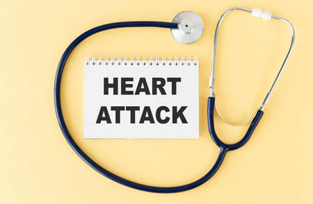 Tablet with the diagnosis heart attack on the displayの写真素材