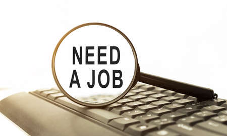 NEED A JOB. Conceptual image of job search.の写真素材
