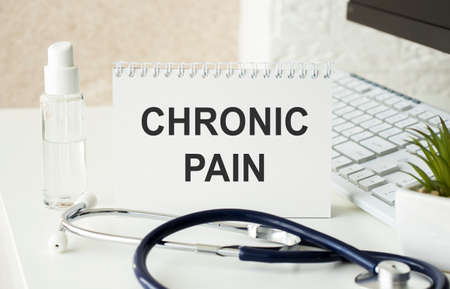 chronic pain text write on prescription, medical conceptの写真素材