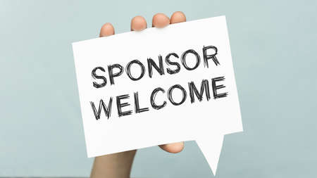 Sponsors welcome text concept isolated over white backgroundの写真素材
