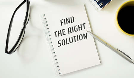 Handwriting text writing Find The Right Solution. Concept meaning Search for the best alternative to solve problemsの写真素材