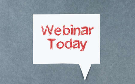 Webinar Today, business motivational inspirational quotes, words typography top view lettering conceptの写真素材