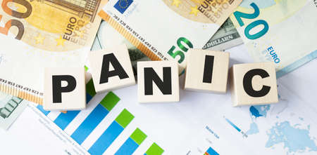 Panic is a sudden uncontrollable fear or anxiety, often causing wildly unthinking behavior.の写真素材