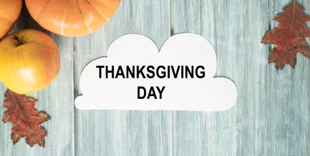 Illustration of happy thanksgiving day text greeting against diverse pumpkin surround black screen and leafの写真素材