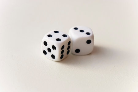 White dice isolated on white background