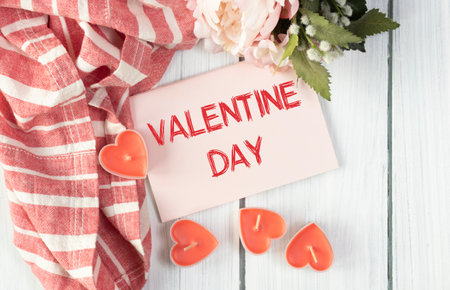 Valentines day message with vivid pink rosesの写真素材