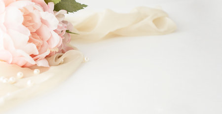 single rose on a brick wall painted whiteの写真素材