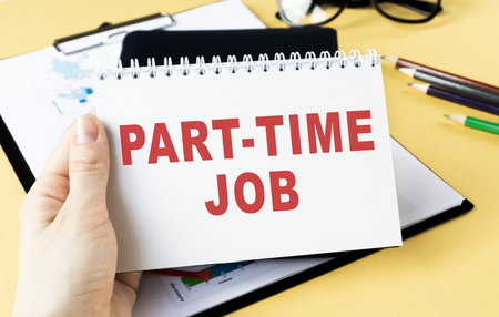 Handwriting text Part Time Job. Concept meaning Weekender Freelance Casual OJT Neophyte Stint Seasonal.の写真素材