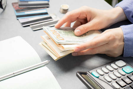 Man Payment Online With Credit Card and money