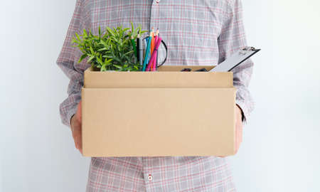 Business people breaking the contract with resignation letter staff reduction resigning leaving the...