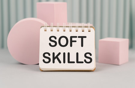 Soft skills text concept write on notebook with penの写真素材