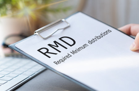 Paper with Required Minimum Distributions RMD on a tableの写真素材