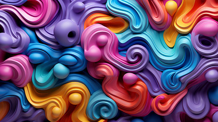 Create a Mesmerizing Visual Masterpiece with a Blend of Vibrant Colors and Intricate 3D Patternsの素材