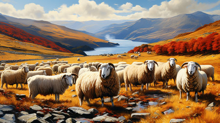 Capturing the Serene Beauty. Painting Picturesque Countryside Scenes that Beckon a Peaceful Getawayの素材