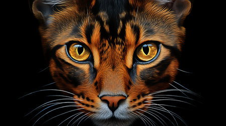 Elegantly Capturing the Enigma of a Majestic Brown Oriental Cat in a Stunning Visual Compositionの素材