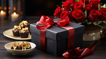 Vibrant Festive Holiday Materials Gift Box, Candy, and Joyful Surprises for All Occasions.の素材