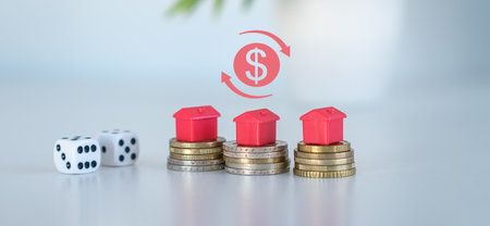 Financial planning for home loan rate, Real estate concept, Home Insurance, Real Estate Insurance Paymentsの写真素材