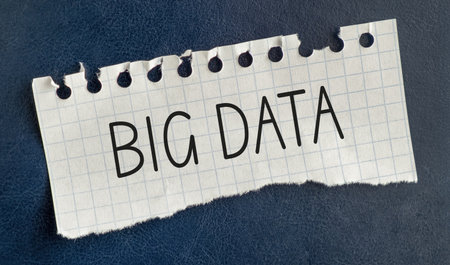 A piece of paper with the word Big Data written on it. The paper is torn and crumpledの写真素材
