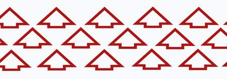 Many red arrows pointing upwards on a white background