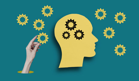 Mental health concept, world autism awareness day, Autism spectrum disorder concept, ADHD, Alzheimer, stroke, dementia prevention and world mental health day awarenessの写真素材