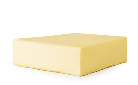 Butter close-up on a white background. Isolatedの写真素材