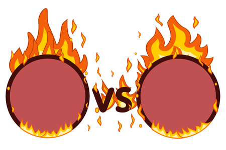 Versus screen fire frames on a white background.のイラスト素材